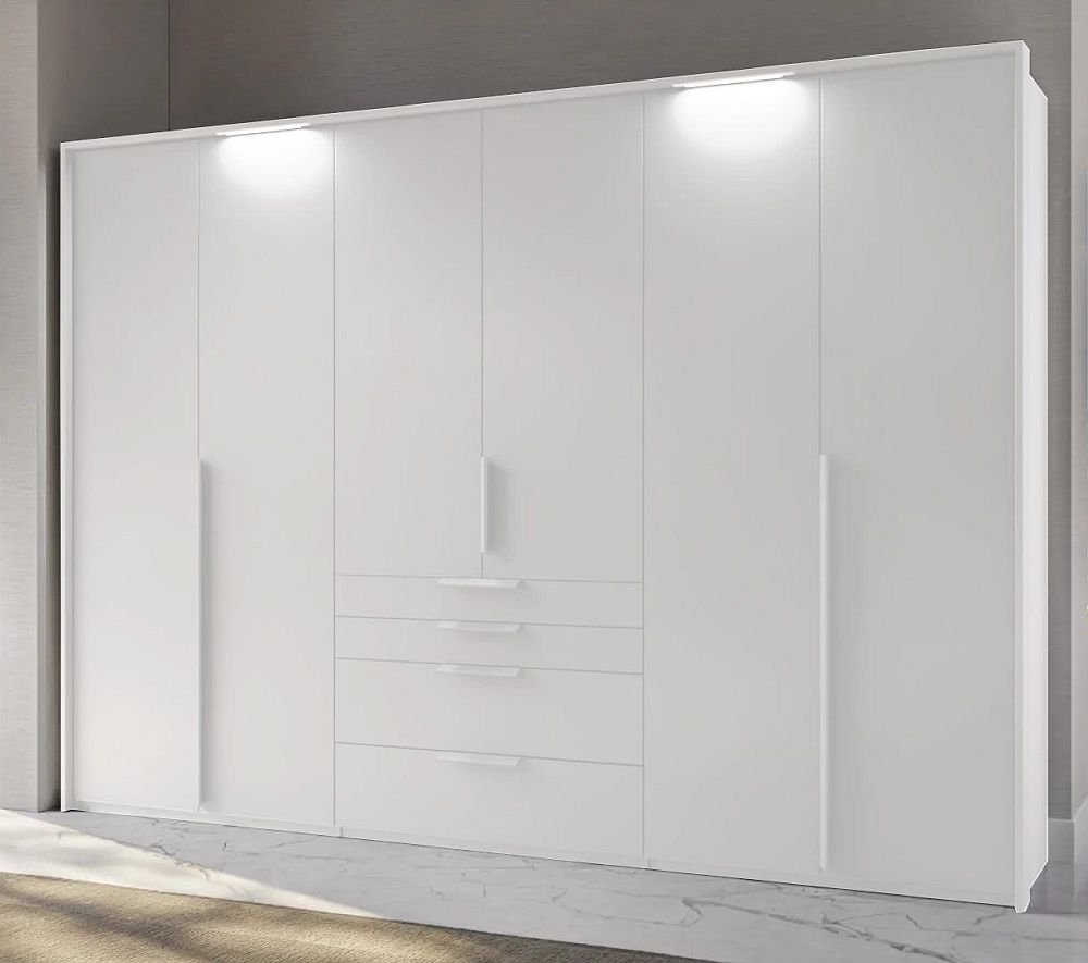 Rauch Purisma Alpine White 6 Door 4 Drawer Combi Wardrobe 301cm