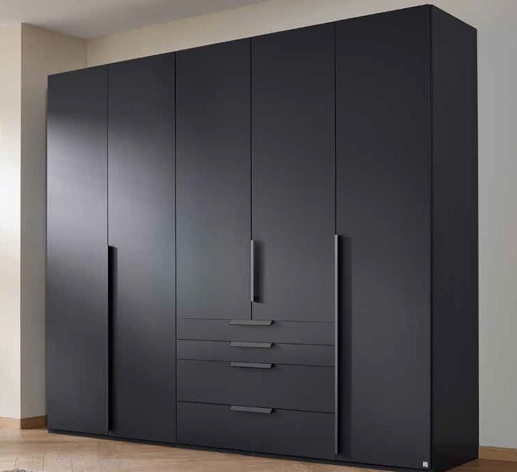 Rauch Purisma Graphite 5 Door 4 Drawer Combi Wardrobe 251cm