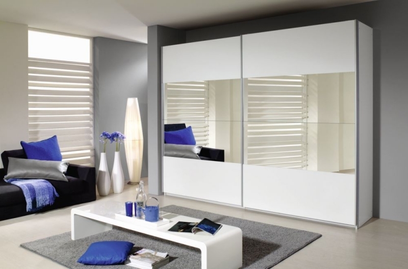 Rauch Quadra Sliding Wardrobe With Part Mirror Front