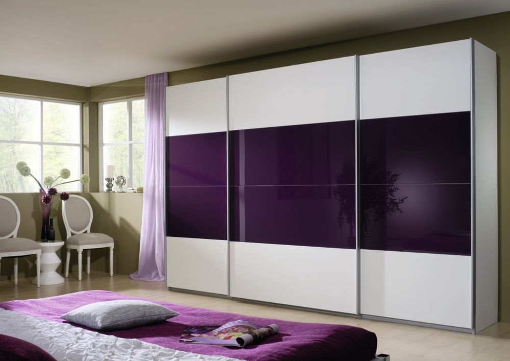 Rauch Quadra Sliding Wardrobe With Decor And Part Glass Front