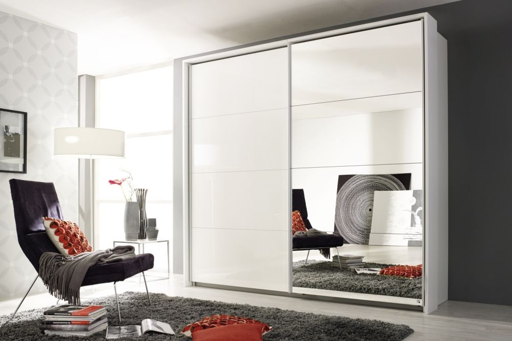 Rauch Quadra Sliding Wardrobe With High Gloss And Mirror Front