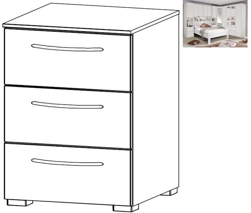 Rauch Rivera 3 Drawer Bedside Cabinet In Alpine White W 40cm