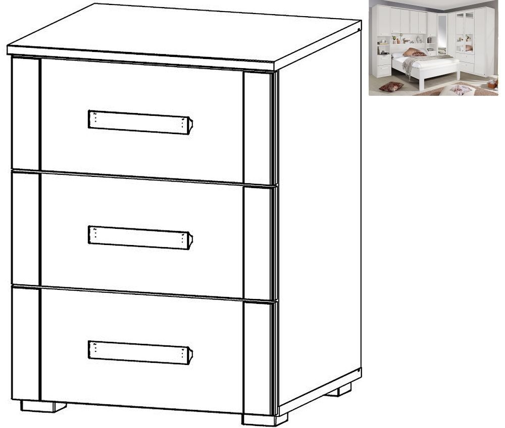 Rauch Rivera 3 Drawer Bedside Cabinet In Alpine White