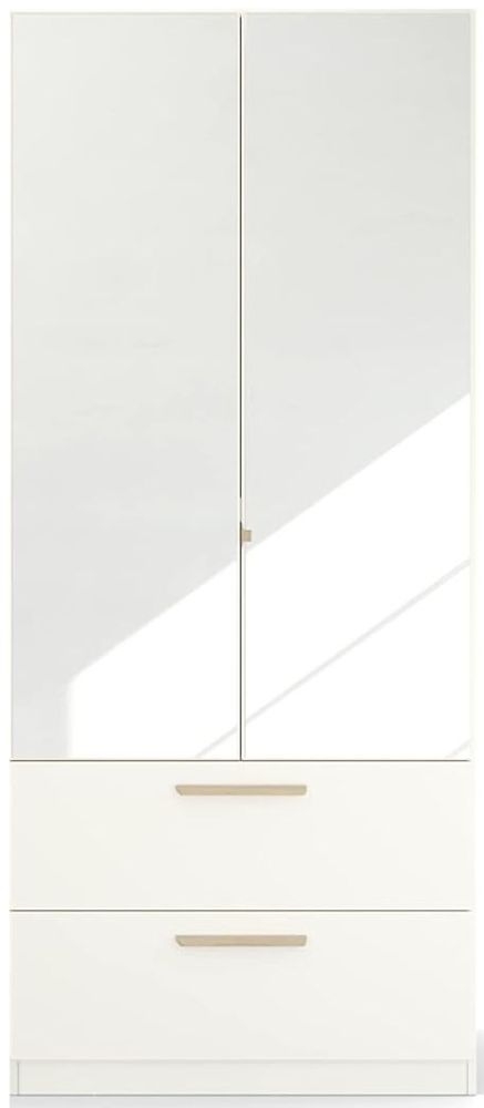 Rauch Skandi Quadraspin 2 Door 2 Mirror White Combi Wardrobe 91cm