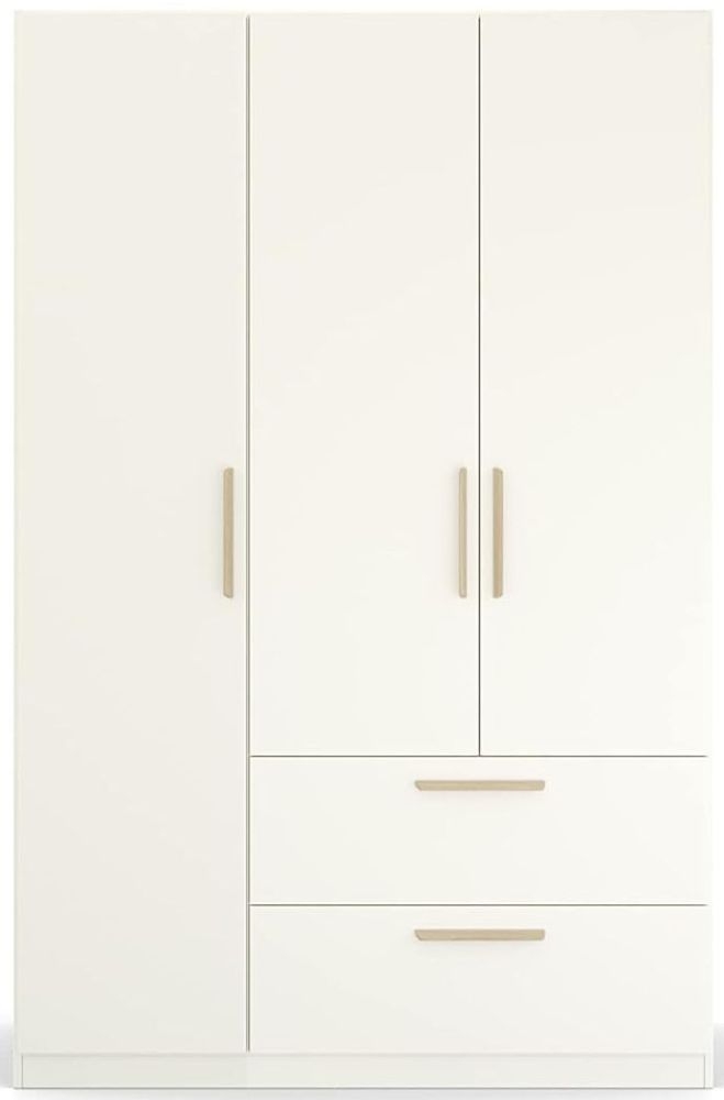 Rauch Skandi Quadraspin 3 Door White Combi Wardrobe 136cm