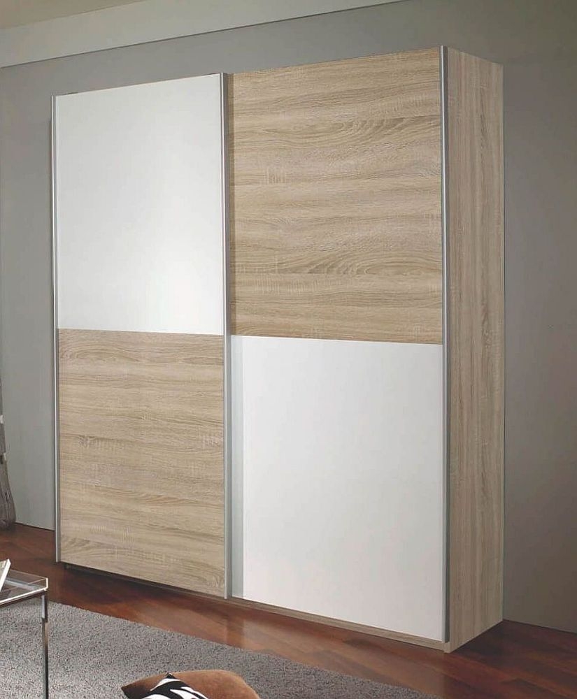 Rauch Subito Sonoma Oak And Alpine White 2 Door Sliding Wardrobe 136cm