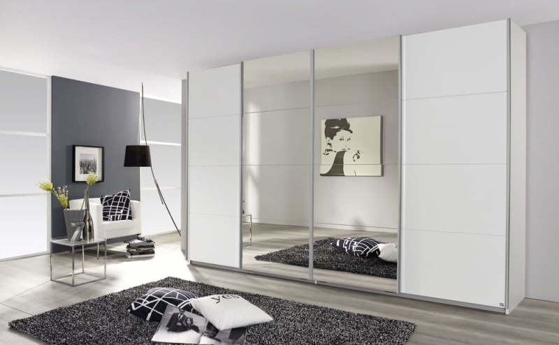 Rauch Syncrono 4 Door Mirror Sliding Wardrobe In White W 361cm