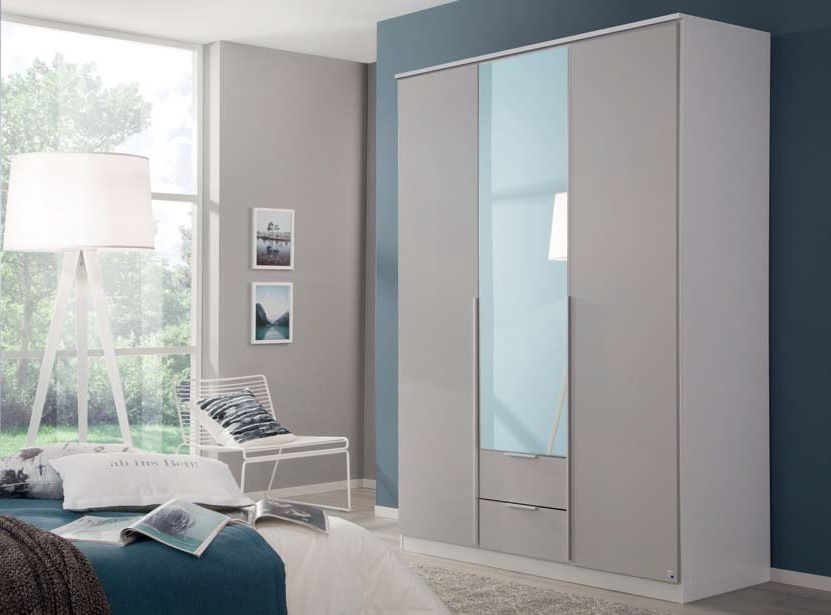 Rauch Texas 3 Door Combi Wardrobe In Silk Grey W 136cm