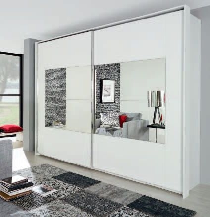 Rauch Xtend 2 Door Mirror Sliding Wardrobe In White W 271cm