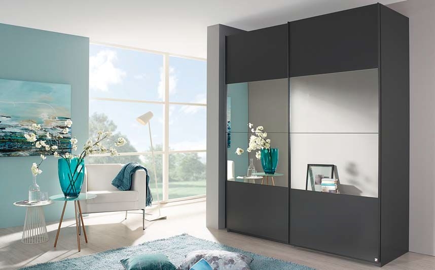 Rauch Zenaya 2 Door Mirror Sliding Wardrobe In Graphite W 181cm