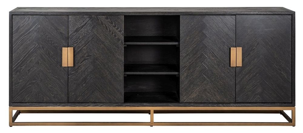 Blackbone Black Oak And Brass Sideboard