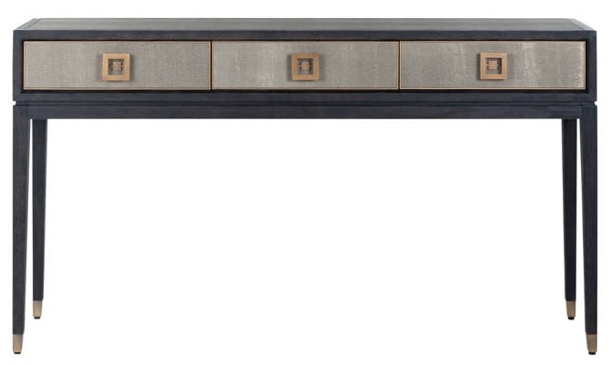 Bloomingville Shagreen Faux Leather 3 Drawer Console Table