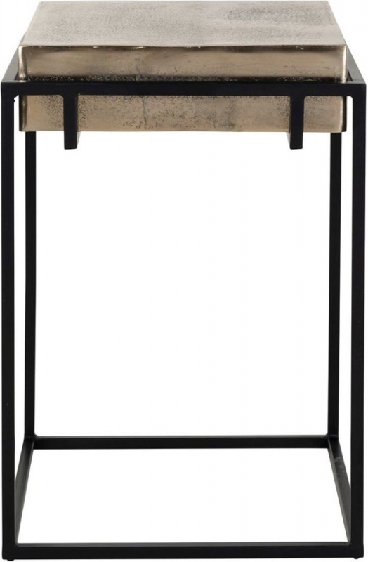 Calloway Champagne Gold And Black Side Table