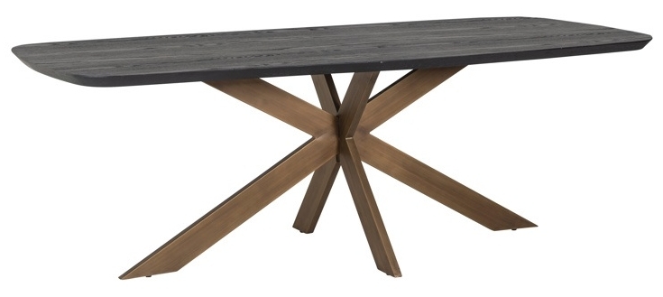 Cambon Dark Coffee Dining Table 230cm Seats 8 To 10 Diners Oval Top