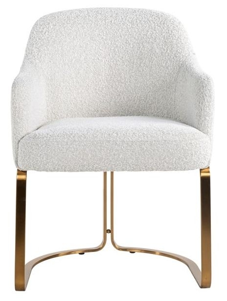 Hadley White And Gold Fabric Armchair