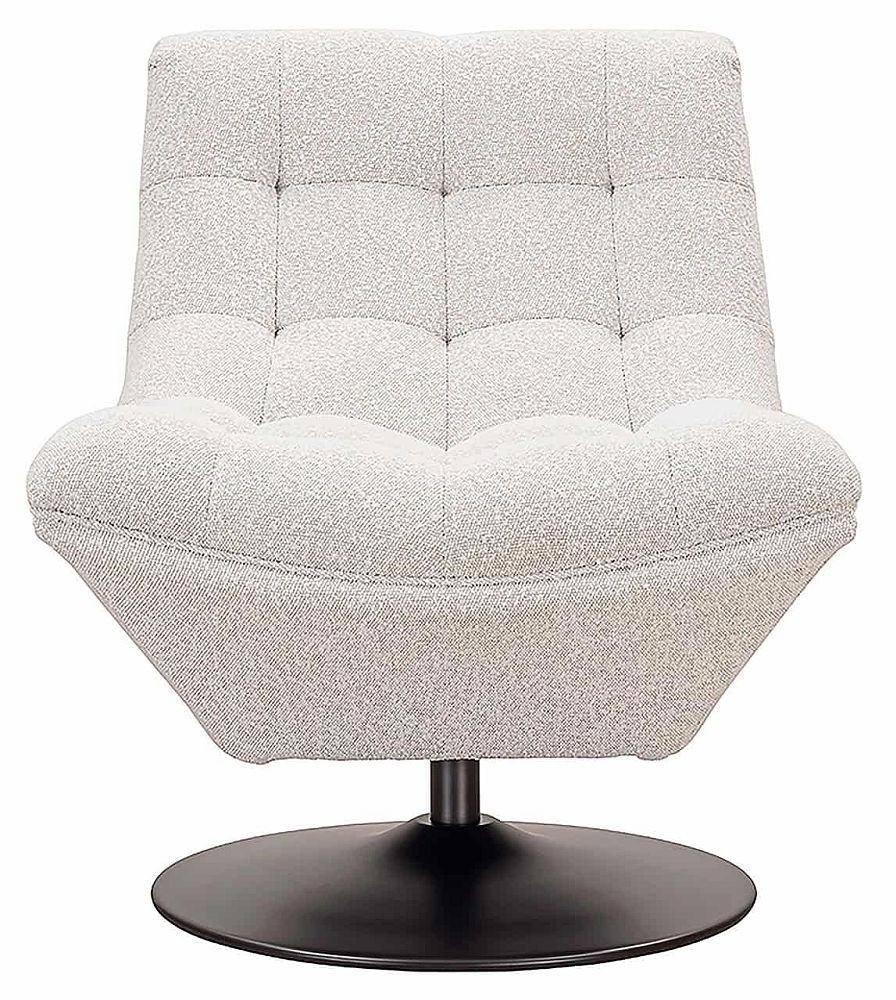Sydney White And Black Fabric Swivel Chair