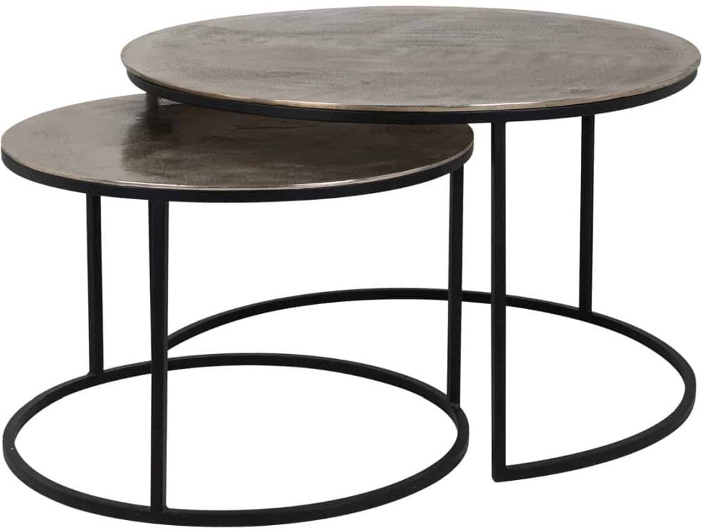 Product photograph of Asher Aluminium Coffee Table Set Of 2 from Choice Furniture Superstore