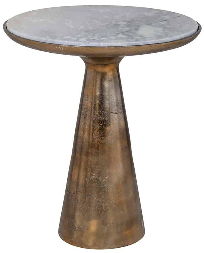 Ethan Brushed Gold 46cm Round Side Table