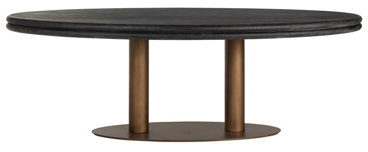 Macaron Black Rustic Dining Table 235cm Seats 8 To 10 Diners Oval Top