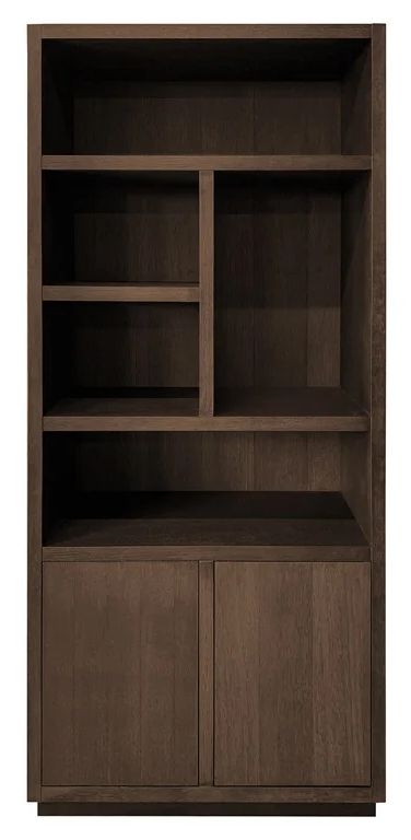 Oakura Brown Oak 2 Door Bookcase