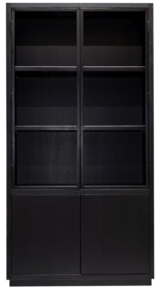 Oakura Black Oak 2 Door Display Cabinet