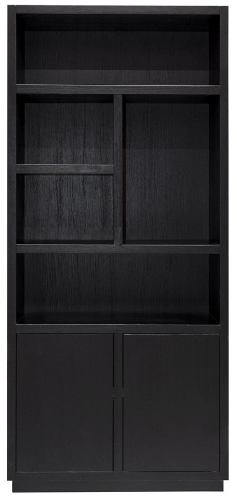 Oakura Black Oak 2 Door Bookcase