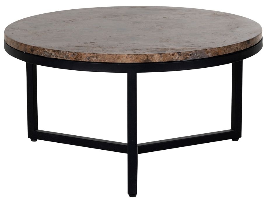 Orion Brown Emparador Marble Round Coffee Table