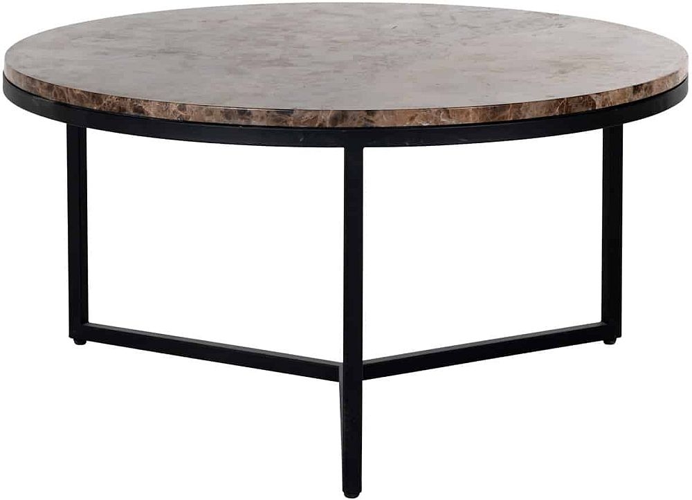 Orion Brown Emparador Marble Round Large Coffee Table