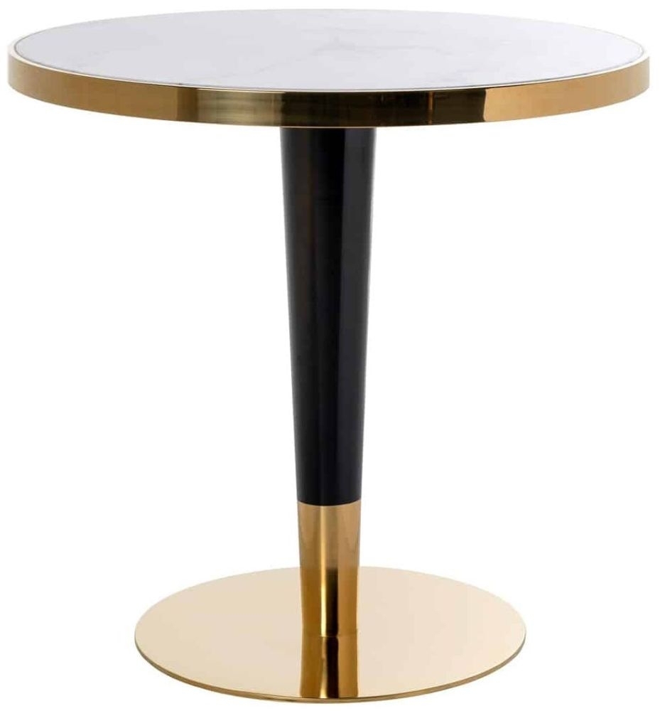 Osteria Faux Marble Round Dining Table 80cm