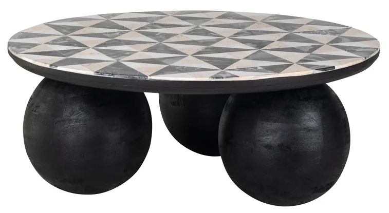 Rostelli Black Round Coffee Table