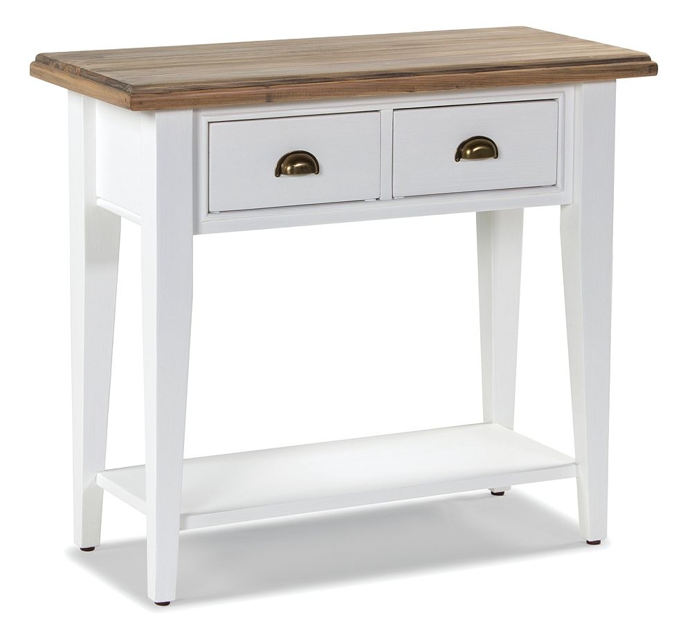 Lulworth Reclaimed White 2 Drawer Console Table