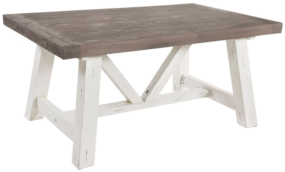 Purbeck Reclaimed Distressed White Small Dining Table