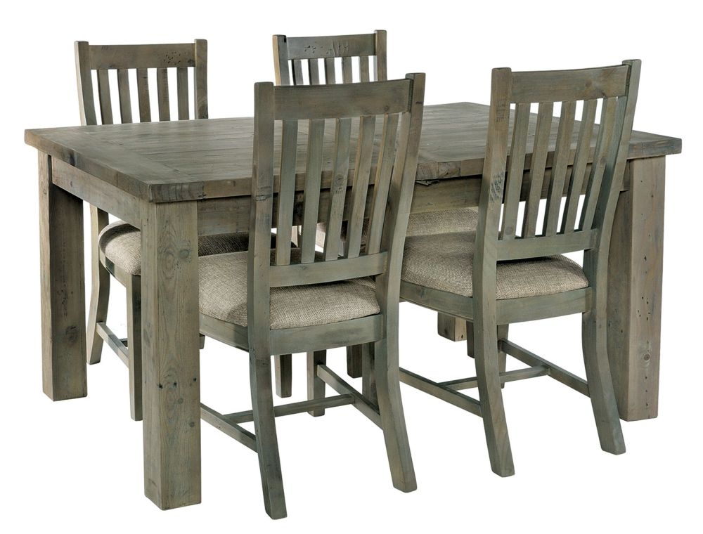 Saltash Reclaimed 140cm190cm Extending Dining Table And 4 Slatted Chairs