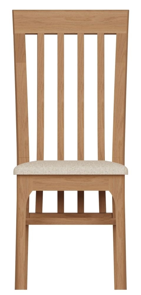 Appleby Oak Fabric Seat Dining Chair Sold In Pairs