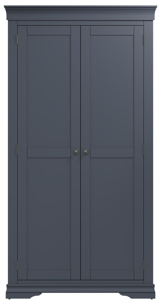 Chantilly Midnight Grey Painted 2 Door Wardrobe