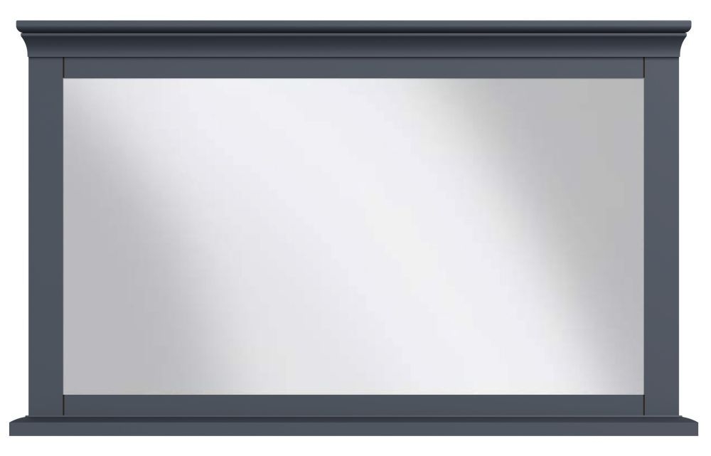 Chantilly Midnight Grey Painted Rectangular Wall Mirror 100cm X 60cm