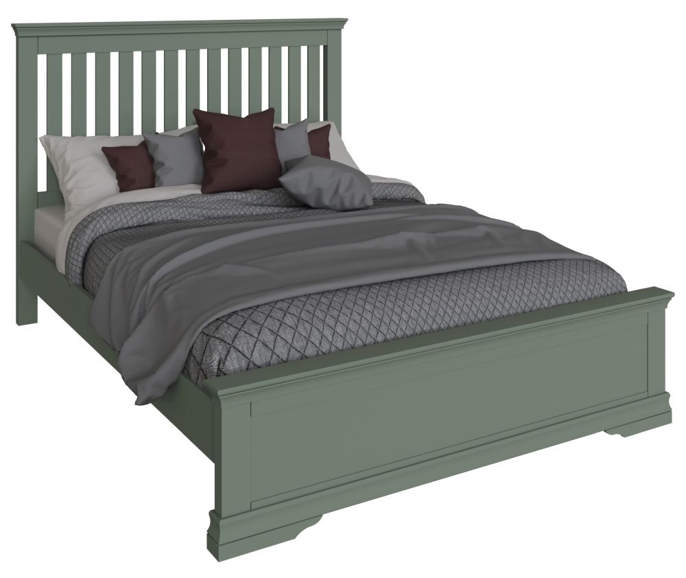 Chantilly Sage Green Painted 5ft King Size Bed