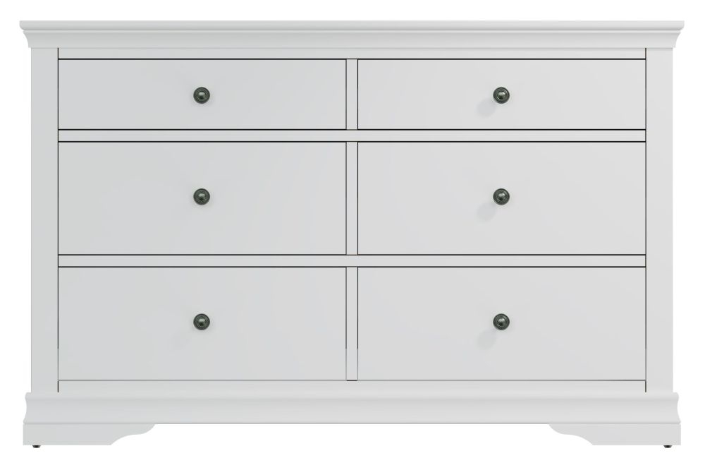 Chantilly White Painted 6 Drawer Chest