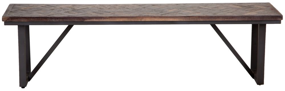 Cleona Chevron Top Teak Wood Dining Bench 160cm
