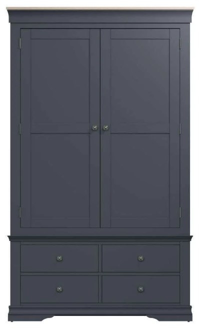 Margate Grey Painted 2 Door 4 Drawer Combi Wardrobe