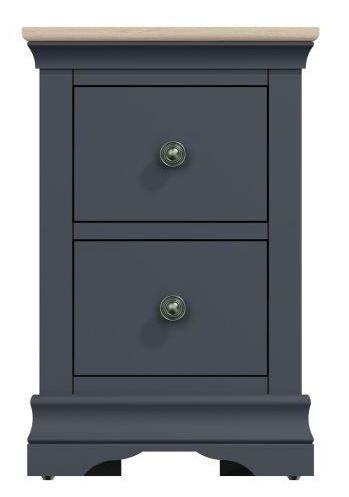 Margate Grey Painted 2 Drawer Bedside Cabinet