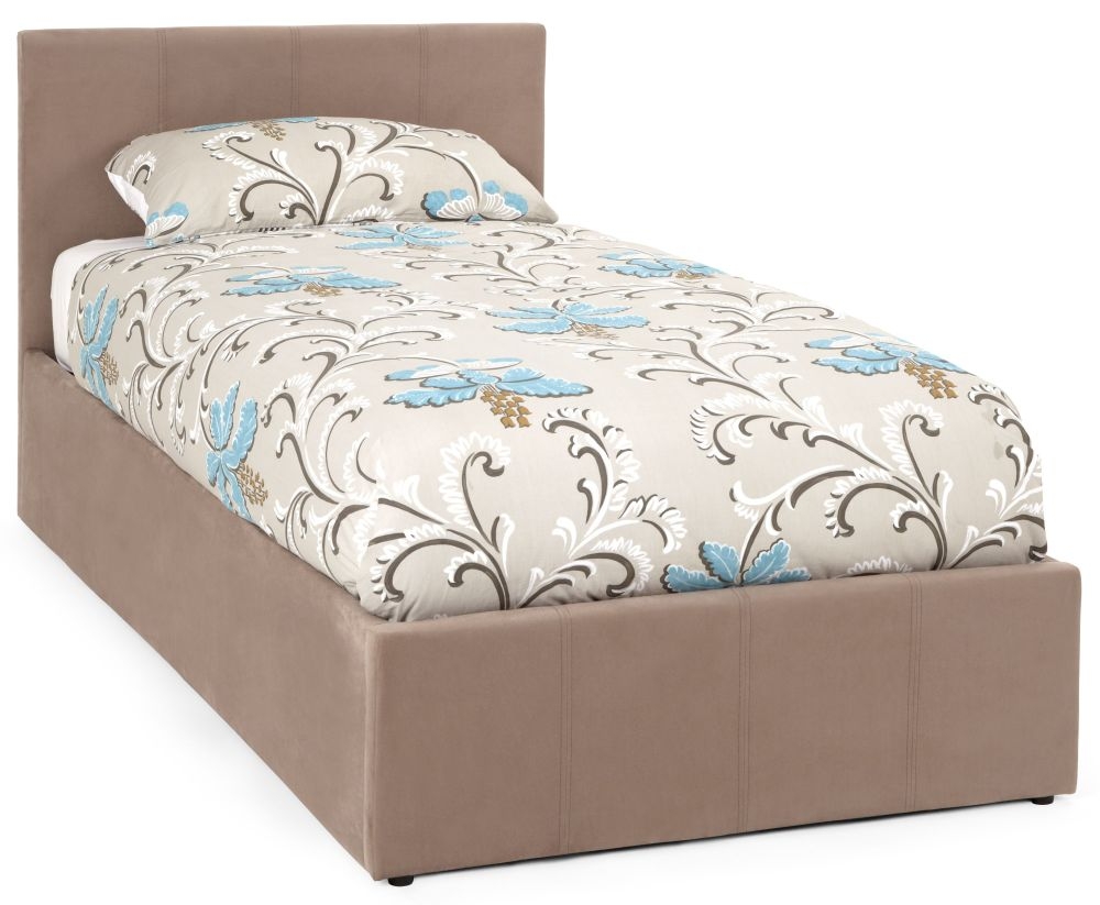 Serene Evelyn Latte Fabric Ottoman Bed