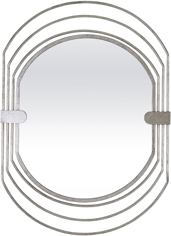 Serene Nirmal Silver Oval Mirror 67cm X 91cm
