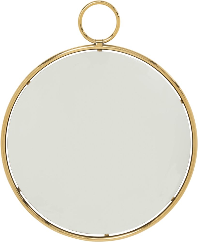 Serene Kai Gold And Chrome Large Round Wall Mirror 89cm X 107cm