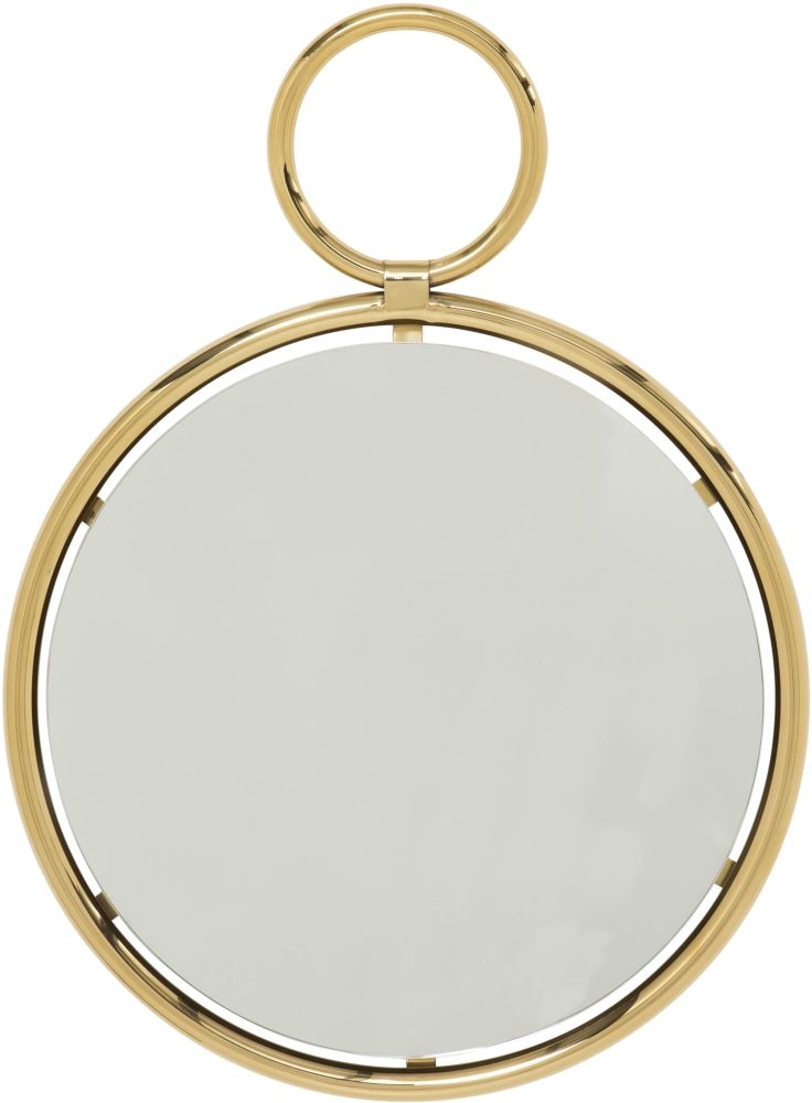 Serene Kai Gold And Chrome Small Round Wall Mirror 55cm X 73cm