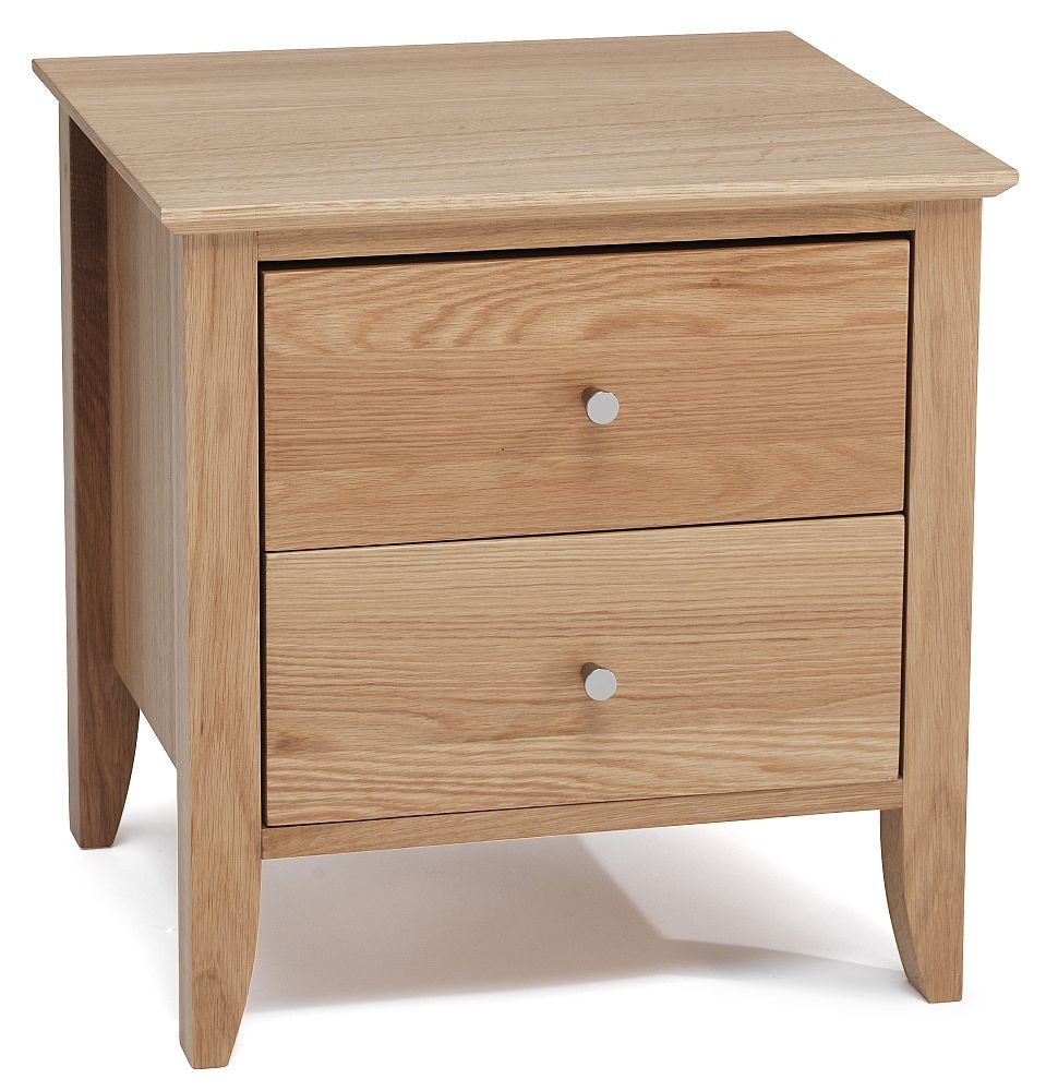 Serene Windsor Oak 2 Drawer Bedside Cabinet