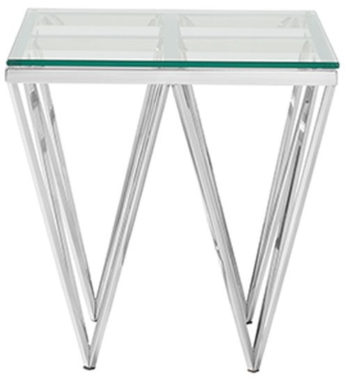 Serene Star Glass And Silver Square Lamp Table