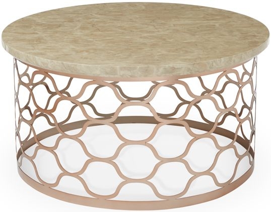 Serene Ophelia Coffee Table Marble And Rose Gold