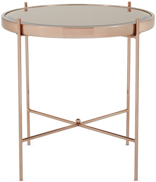 Serene Taurus Lamp Table Glass And Rose Gold