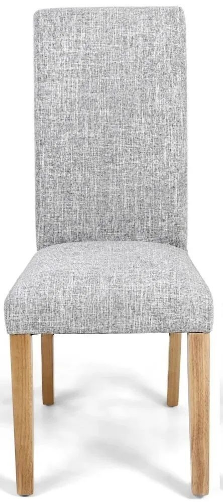 Karta Scroll Back Flax Effect Grey Weave Dining Chair Sold In Pairs
